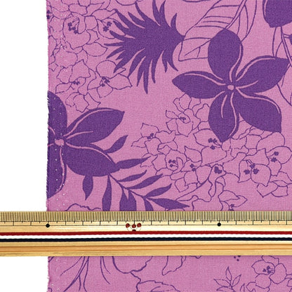 [From quantity 5] Fabric "Broad Hawaii Amplint Hibiscal Monotone Purple 283-D-PP"