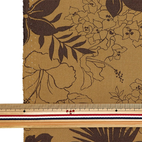 [From quantity 5] Fabric "Broad Hawaii Amplint Hibiscus Monotone Brown 283-E-BR"