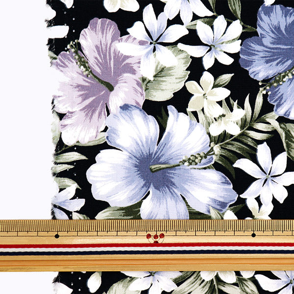 [From quantity 5] Fabric "Broad Hawaii Amplint Hibiscus Gray 284-D-GY"