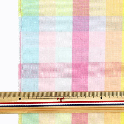 [From quantity 5] Fabric 『Fabric Wrinkle Dyeing block check KRTC-10961B]
