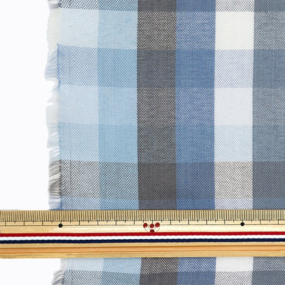[From quantity 5] Fabric 『Fabric Wrinkle Dyeing block check KRTC-0174B]