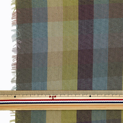 [From quantity 5] Fabric 『Fabric Wrinkle Dyeing block check KRTC-2406A]
