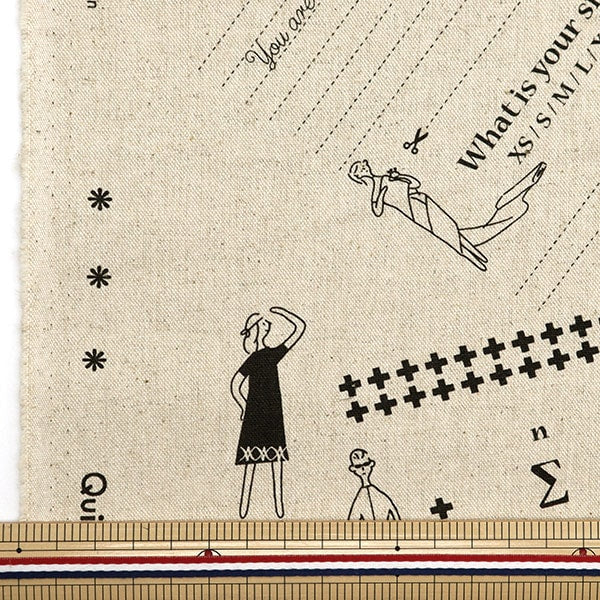 [來自數量5] 刺繡布料 “ 100 NE SAN COTTOR LINU CANVAS卡圖案大麻顏色210111-11” Lecien Lecien Cosmo Cosmo