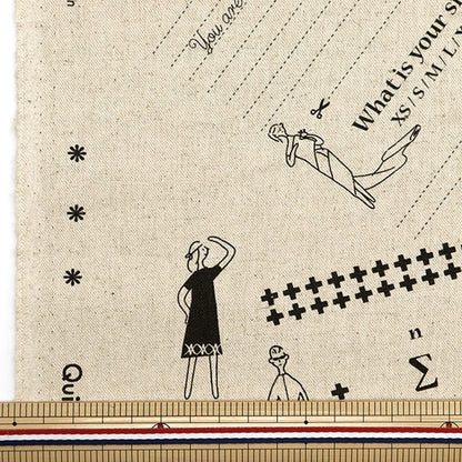 [來自數量5] 刺繡布料 “ 100 NE SAN COTTOR LINU CANVAS卡圖案大麻顏色210111-11” Lecien Lecien Cosmo Cosmo