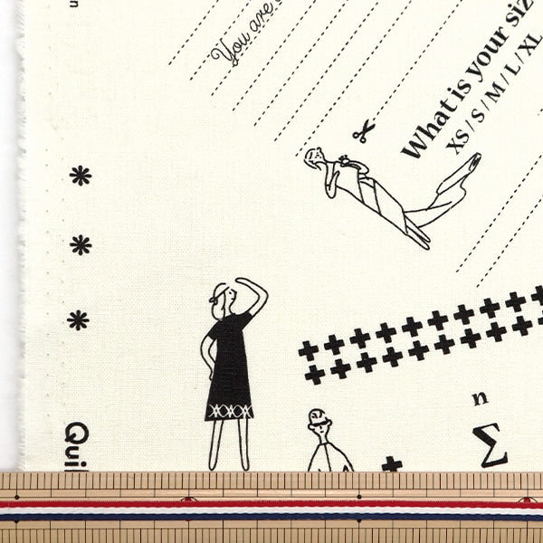 [From quantity 5] Embroidery Fabric "100 Ne San Cotton Linu Canvas Card Pattern White 210110-10" Lecien Lecien COSMO Cosmo