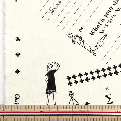 [From quantity 5] Embroidery Fabric "100 Ne San Cotton Linu Canvas Card Pattern White 210110-10" Lecien Lecien COSMO Cosmo