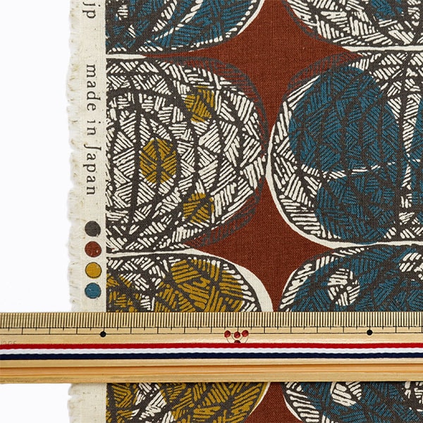 [From quantity 5] Fabric "Cotton linenSheeting African Fabric Style Style Onion Pattern Red YKA-21000-2A] KOKKA