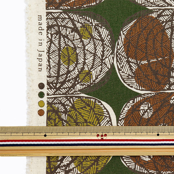 [From quantity 5] Fabric "Cotton linenSheeting African Fabric Style Style Onion Pattern Green YKA-21000-2B] KOKKA