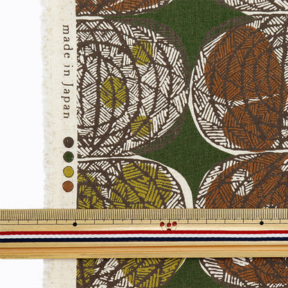 [From quantity 5] Fabric "Cotton linenSheeting African Fabric Style Style Onion Pattern Green YKA-21000-2B] KOKKA
