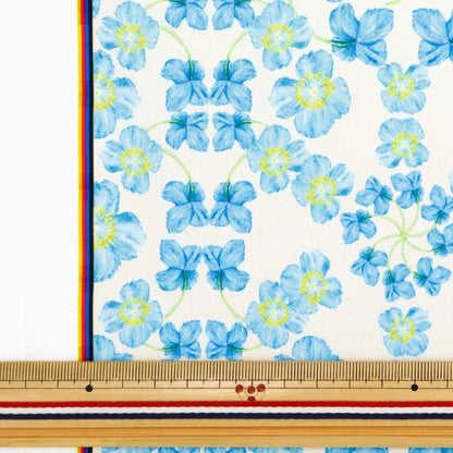 [From quantity 5] Fabric 『Water repellentPolyester pattern designer Maya series Blue Poppy INMA-An BL]