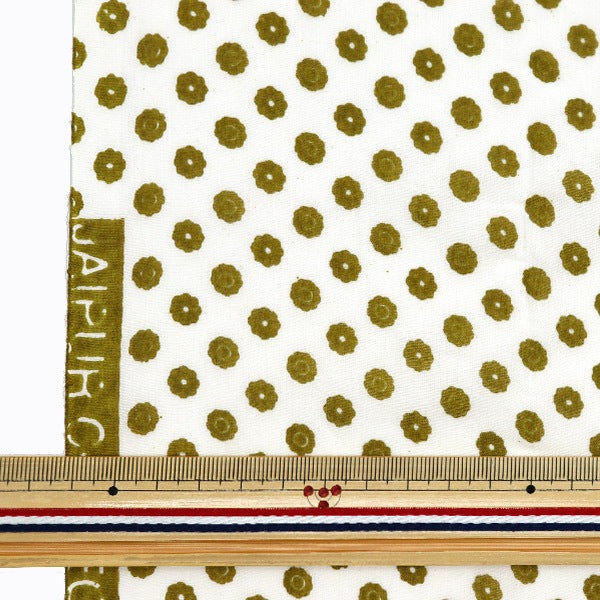 [From quantity 5] Fabric "Indoor print Komon pattern Yellow RAM-BOI-1F"