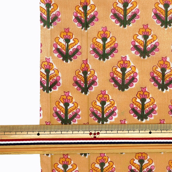 [From quantity 5] Fabric "Indoor print floral pattern orange x yellow RAM-BOI-41"