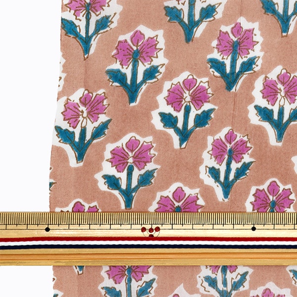 [From quantity 5] Fabric "Indoor print floral pattern salmon x pink RAM-BOI-42"