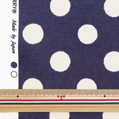 [From quantity 5] Fabric "TC Color denim Polkadut Navy 83060-1-1"