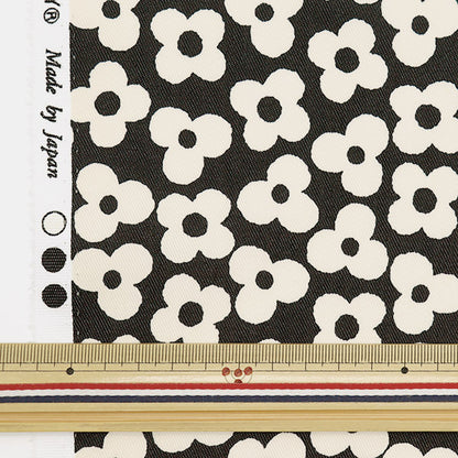 [From quantity 5] Fabric "TC Color Denim Simple Flower Black 83060-2-2"