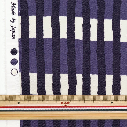 [From quantity 5] Fabric "TC Color Denim Stripe Border Navy 83060-3-1"