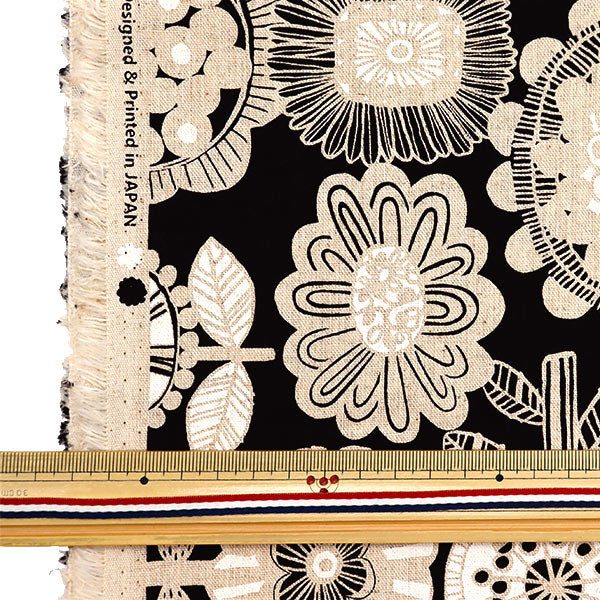 [From quantity 5] Fabric "Cotton hemp canvas Scandinavian black CLCA42902-1A"