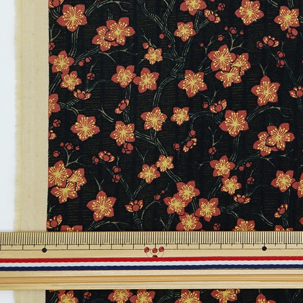 [From quantity 5] Fabric 『Sheeting Chiyo Sakura BLACK 83061-1-5]
