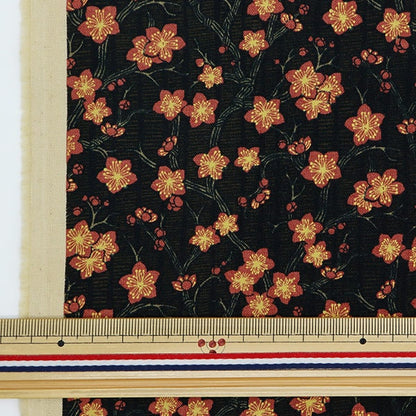 [From quantity 5] Fabric 『Sheeting Chiyo Sakura BLACK 83061-1-5]