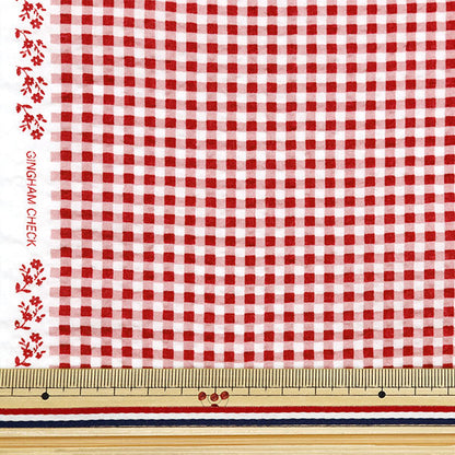 [From quantity 5] Fabric "Mosquito-proofed lipple mini check red B-RIPCHE-RE"