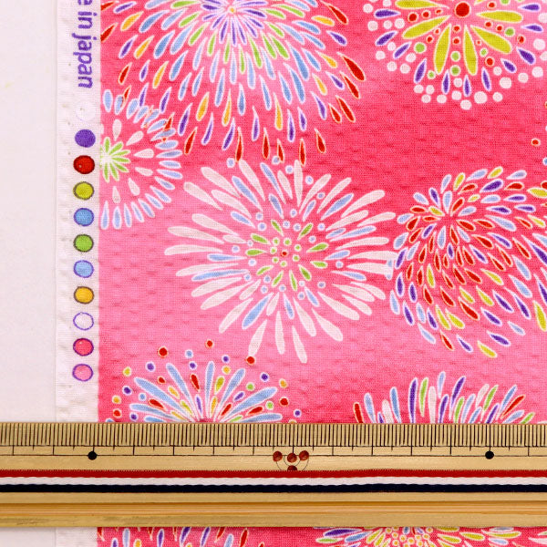 [From quantity 5] Fabric "Mosquito protection ripple Hanabi pink B-38115-1B"