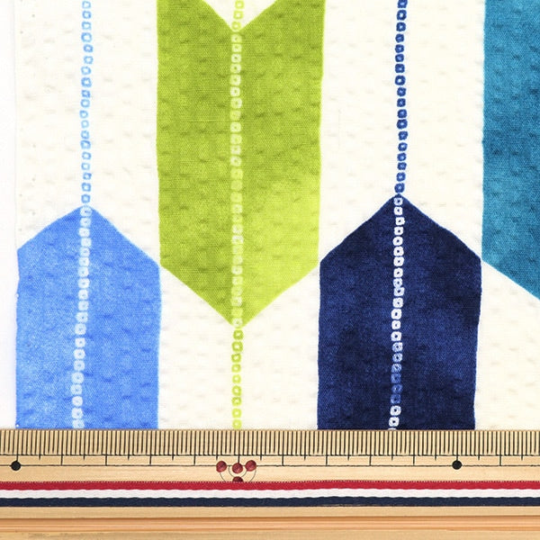 [From quantity 5] Fabric "Mosquito-proof processing ripple arrow blade blue B-57200-4B"
