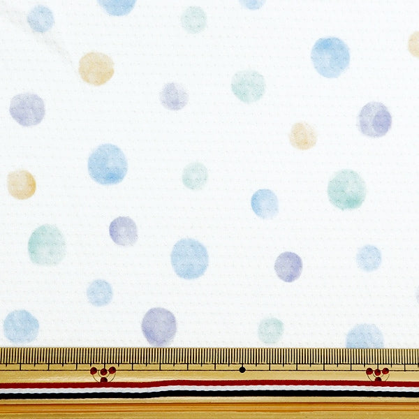 [From quantity 5] Fabric "Cool Cross Polka dots White 150-1649-A1]
