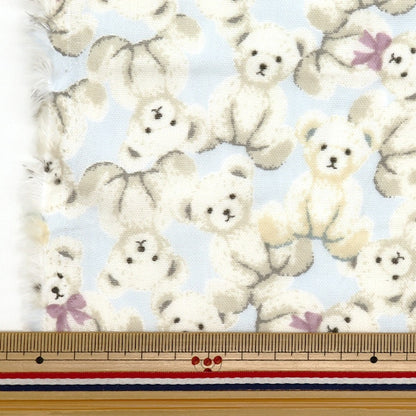 [From quantity 5] Fabric 『double gauze Favorites Baby Mokomoko Bear White OKBF-42-W]