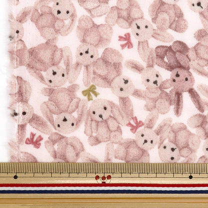 [From quantity 5] Fabric 『double gauze Favorite Baby Fluffy Bunny Pink OKBF-43-P]