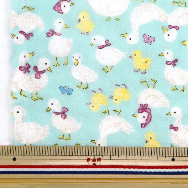 [From quantity 5] Fabric 『double gauze Favorite Baby Yochiyo Duck Mint OKBF-44-M]