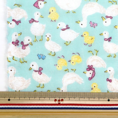 [From quantity 5] Fabric 『double gauze Favorite Baby Yochiyo Duck Mint OKBF-44-M]