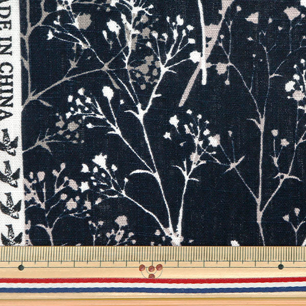 [From quantity 5] Fabric "Toromi Lineprint Kasumisou Silhet Navy Lreat-Kas-NV"