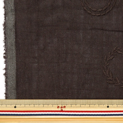 [From quantity 5] Fabric "Toromi linen blend embroidery (circle) Smoky brown Liryem-CIR-BR"
