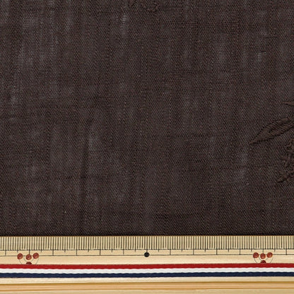 [From quantity 5] Fabric "Toromi linen blend embroidery (botanical) Smoky Brown Liryem-Bot-B