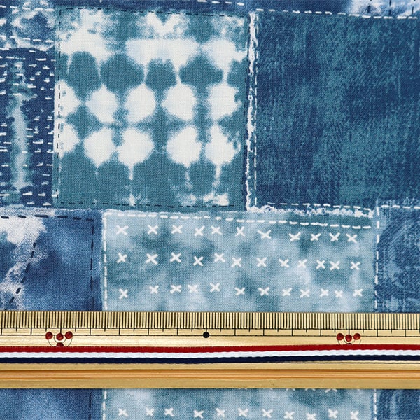 [From quantity 5] Fabric 『Sheeting ScrapingSashikoWind SO-58700-2B]