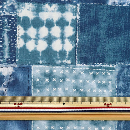 [From quantity 5] Fabric 『Sheeting ScrapingSashikoWind SO-58700-2B]