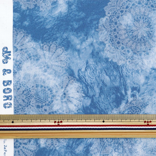 [From quantity 5] Fabric 『Oxford Closed-dyed style lace pattern SO-58600-1B]