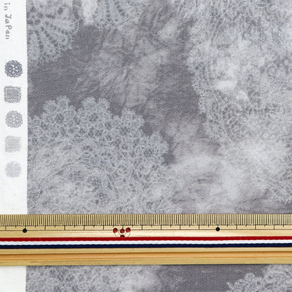 [From quantity 5] Fabric 『Oxford Scratch-dyed style lace pattern SO-58600-1C]