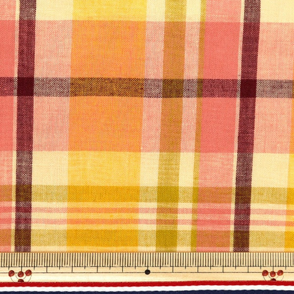 [From quantity 5] Fabric "Madras Check Yellow Orange INM24-YEOR"