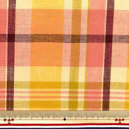 [From quantity 5] Fabric "Madras Check Yellow Orange INM24-YEOR"