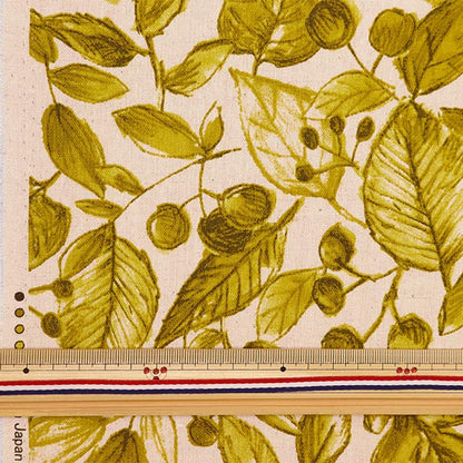 [From quantity 5] Fabric "Cotton hemp canvas leaf yellow 38129-2a"