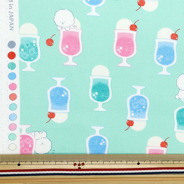 [From quantity 5] Fabric 『Oxford Cream Sodawan Mint AP42102-1D]