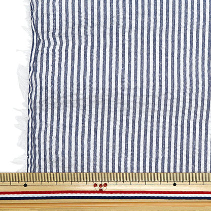 [From quantity 5] Fabric "Polyester blend soccer stripe navy SS2416Y-19NV"