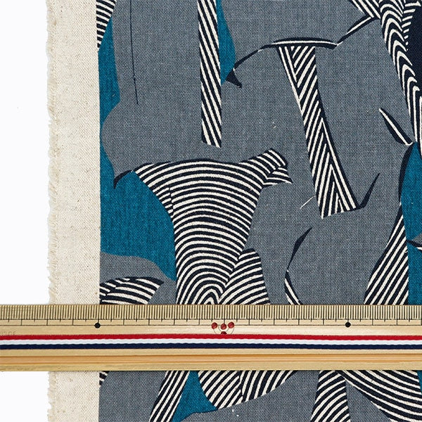 [From quantity 5] Fabric "Cotton hemp canvas color relief gray 850468-1-4"