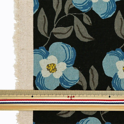 [From quantity 5] Fabric "Cotton hemp canvas Lucia Black 850471-1-5"