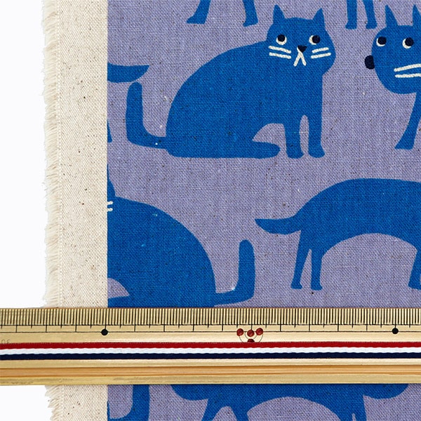 [From quantity 5] Fabric "Cotton hemp canvas Honoro Nobonko Blue 850473-1-5"