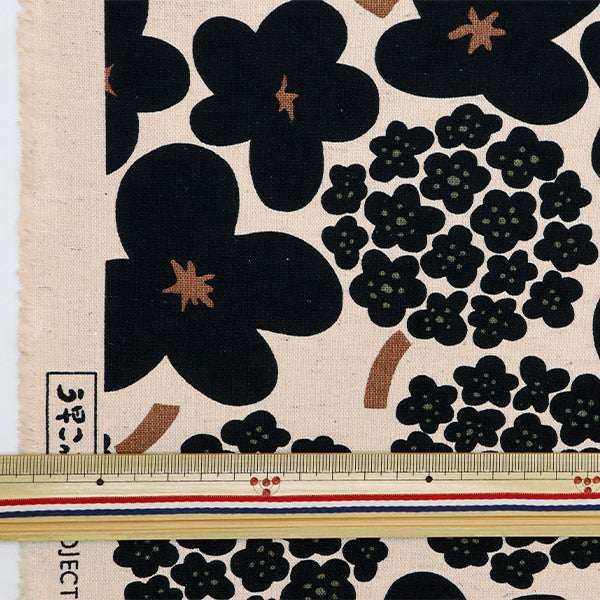 [From quantity 5] Fabric 『う早この布 綿麻キャンバス ブーケ UP5931-A』 COTTON KOBAYASHI