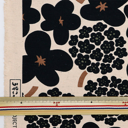 [From quantity 5] Fabric 『う早この布 綿麻キャンバス ブーケ UP5931-A』 COTTON KOBAYASHI