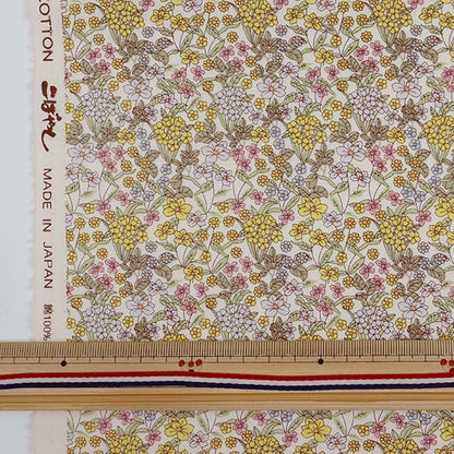 [From quantity 5] Fabric "Broad small flower pattern Yellow KTS7061-C" COTTON KOBAYASHI