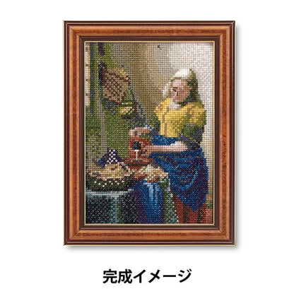 Embroidery kit "art gallery mini -frame collection, a woman who pours milk 7586" Olympus